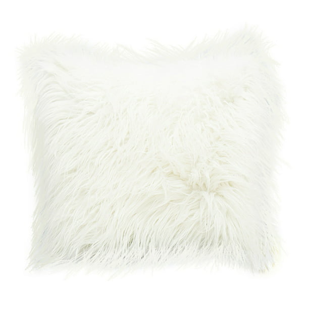 18" Soft Fur Fluffy Plush Throw Pillow Cases Sofa Waist Cushion Cover Home Decor